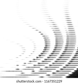 Abstract grunge grid stripe halftone background pattern. Spotted black and white line vector illustration
