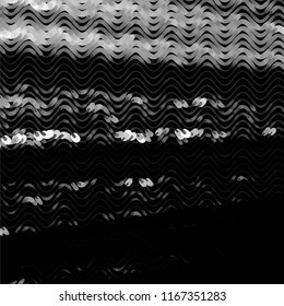 Abstract grunge grid stripe halftone background pattern. Spotted black and white line vector illustration
