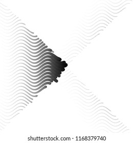 Abstract grunge grid stripe halftone background pattern. Spotted black and white line vector illustration
