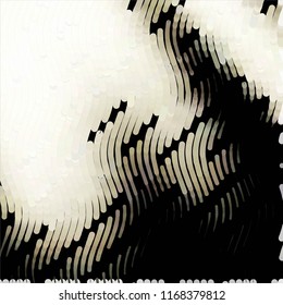 Abstract grunge grid stripe halftone background pattern. Spotted black and white line vector illustration

