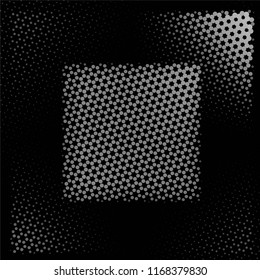 Abstract grunge grid stripe halftone background pattern. Spotted black and white line vector illustration
