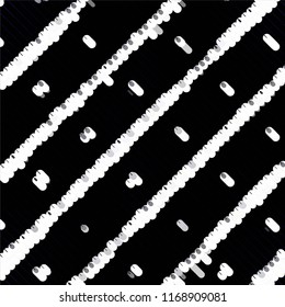 Abstract grunge grid stripe halftone background pattern. Spotted black and white line vector illustration
