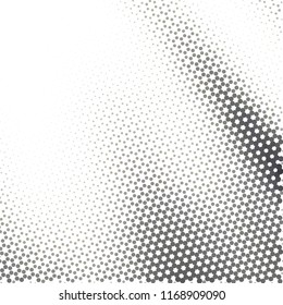 Abstract grunge grid stripe halftone background pattern. Spotted black and white line vector illustration
