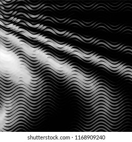 Abstract grunge grid stripe halftone background pattern. Spotted black and white line vector illustration
