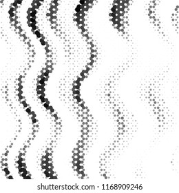Abstract grunge grid stripe halftone background pattern. Spotted black and white line vector illustration
