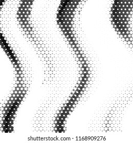 Abstract grunge grid stripe halftone background pattern. Spotted black and white line vector illustration

