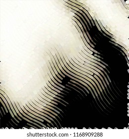 Abstract grunge grid stripe halftone background pattern. Spotted black and white line vector illustration
