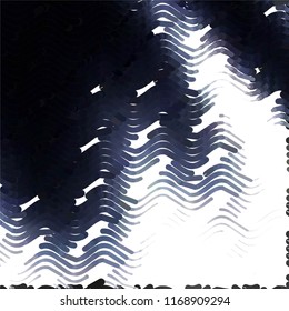 Abstract grunge grid stripe halftone background pattern. Spotted black and white line vector illustration
