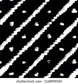 Abstract grunge grid stripe halftone background pattern. Spotted black and white line vector illustration
