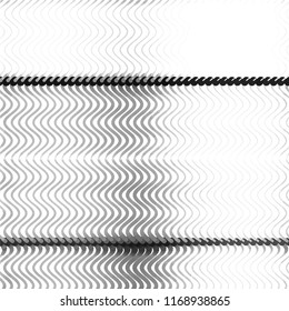 Abstract grunge grid stripe halftone background pattern. Spotted black and white line vector illustration
