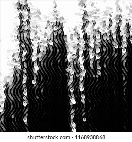 Abstract grunge grid stripe halftone background pattern. Spotted black and white line vector illustration
