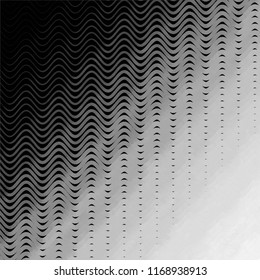 Abstract grunge grid stripe halftone background pattern. Spotted black and white line vector illustration
