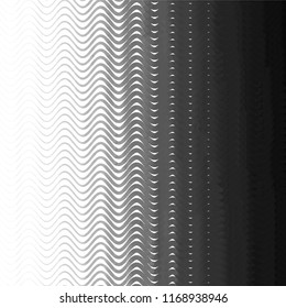 Abstract grunge grid stripe halftone background pattern. Spotted black and white line vector illustration
