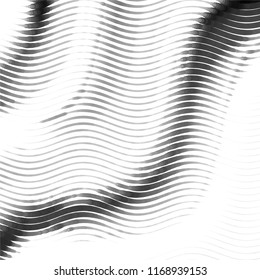 Abstract grunge grid stripe halftone background pattern. Spotted black and white line vector illustration
