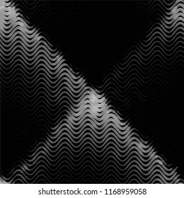 Abstract grunge grid stripe halftone background pattern. Spotted black and white line vector illustration
