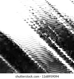 Abstract grunge grid stripe halftone background pattern. Spotted black and white line vector illustration
