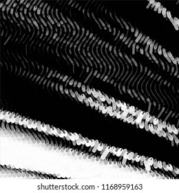 Abstract grunge grid stripe halftone background pattern. Spotted black and white line vector illustration
