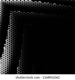 Abstract grunge grid stripe halftone background pattern. Spotted black and white line vector illustration
