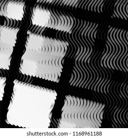 Abstract grunge grid stripe halftone background pattern. Spotted black and white line vector illustration
