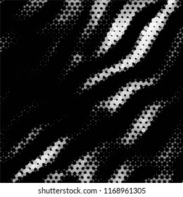 Abstract grunge grid stripe halftone background pattern. Spotted black and white line vector illustration
