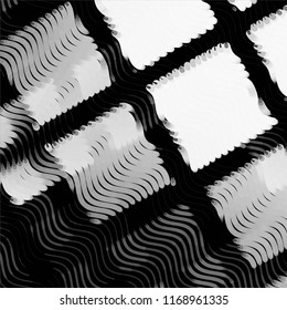 Abstract grunge grid stripe halftone background pattern. Spotted black and white line vector illustration
