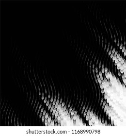 Abstract grunge grid stripe halftone background pattern. Spotted black and white line vector illustration
