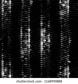 Abstract grunge grid stripe halftone background pattern. Spotted black and white line vector illustration
