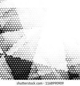 Abstract grunge grid stripe halftone background pattern. Spotted black and white line vector illustration
