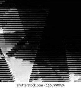 Abstract grunge grid stripe halftone background pattern. Spotted black and white line vector illustration
