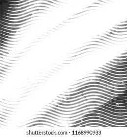 Abstract grunge grid stripe halftone background pattern. Spotted black and white line vector illustration
