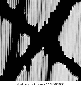 Abstract grunge grid stripe halftone background pattern. Spotted black and white line vector illustration
