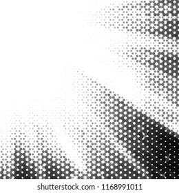 Abstract grunge grid stripe halftone background pattern. Spotted black and white line vector illustration

