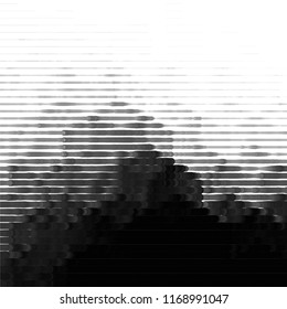 Abstract grunge grid stripe halftone background pattern. Spotted black and white line vector illustration
