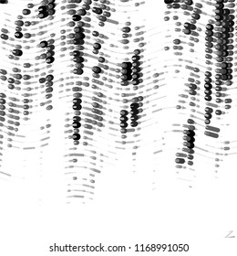 Abstract grunge grid stripe halftone background pattern. Spotted black and white line vector illustration
