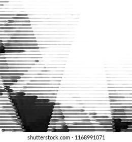 Abstract grunge grid stripe halftone background pattern. Spotted black and white line vector illustration
