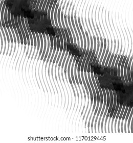 Abstract grunge grid stripe halftone background pattern. Spotted black and white line vector illustration
