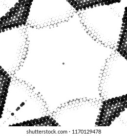 Abstract grunge grid stripe halftone background pattern. Spotted black and white line vector illustration
