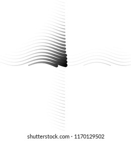 Abstract grunge grid stripe halftone background pattern. Spotted black and white line vector illustration
