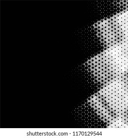 Abstract grunge grid stripe halftone background pattern. Spotted black and white line vector illustration
