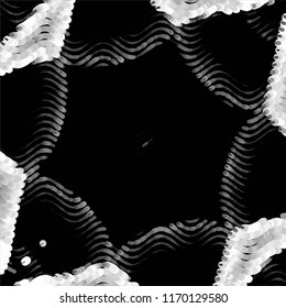 Abstract grunge grid stripe halftone background pattern. Spotted black and white line vector illustration
