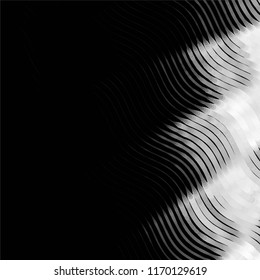 Abstract grunge grid stripe halftone background pattern. Spotted black and white line vector illustration
