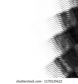 Abstract grunge grid stripe halftone background pattern. Spotted black and white line vector illustration
