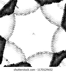 Abstract grunge grid stripe halftone background pattern. Spotted black and white line vector illustration
