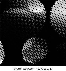 Abstract grunge grid stripe halftone background pattern. Spotted black and white line vector illustration
