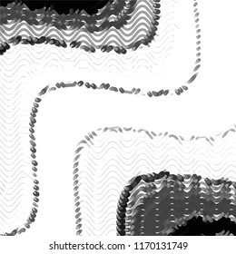 Abstract grunge grid stripe halftone background pattern. Spotted black and white line vector illustration
