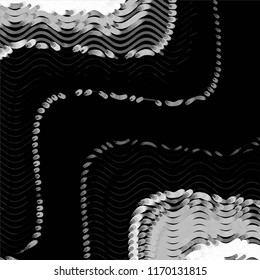Abstract grunge grid stripe halftone background pattern. Spotted black and white line vector illustration
