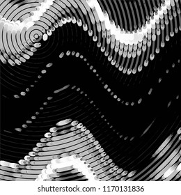 Abstract grunge grid stripe halftone background pattern. Spotted black and white line vector illustration
