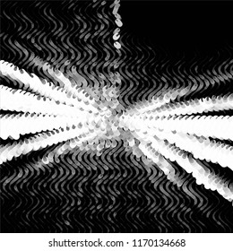Abstract grunge grid stripe halftone background pattern. Spotted black and white line vector illustration
