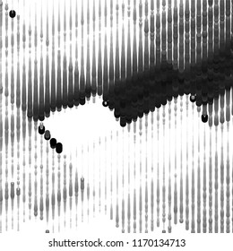 Abstract grunge grid stripe halftone background pattern. Spotted black and white line vector illustration
