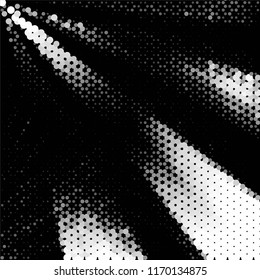Abstract grunge grid stripe halftone background pattern. Spotted black and white line vector illustration
